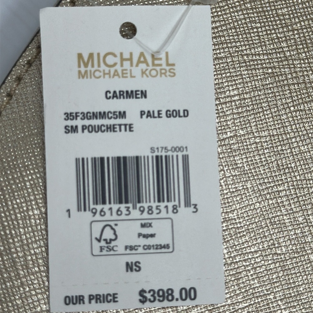 MICHAEL KORS CARMEN SMALL
POUCHETTE SHOULDER CHAIN BAG
Pale Gold/GOLDEN HARDWARE - Picture 14 of 14